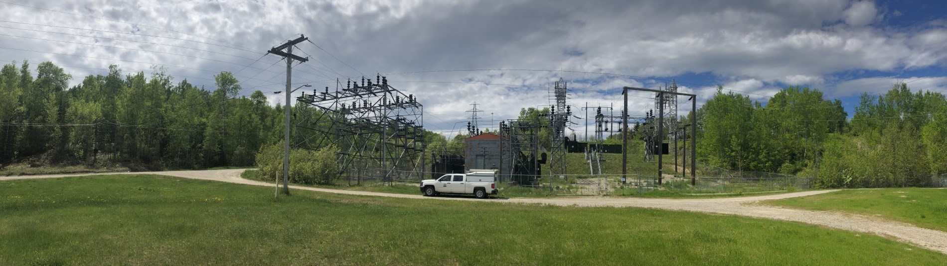 White truck at a substation
